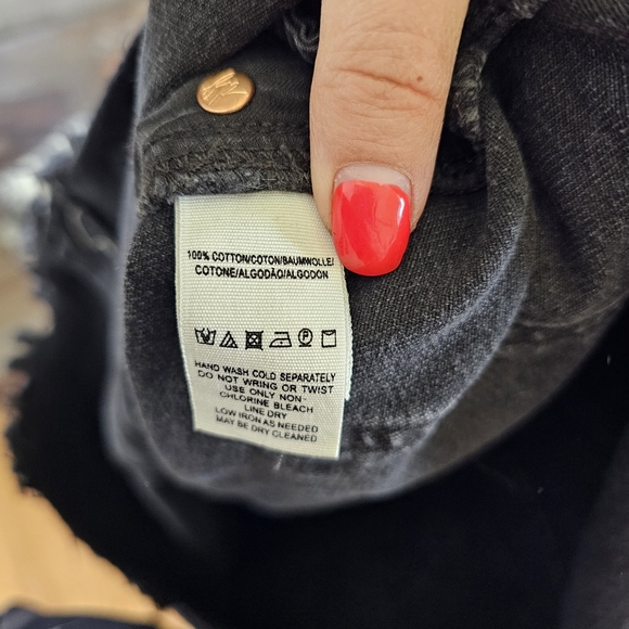 We The Free (Free People) Size 31 Black Denim Mini Skirt Zip Front Revolve - Picture 7 of 7